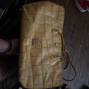 Dooney & Bourke yellow crock embossed large bag